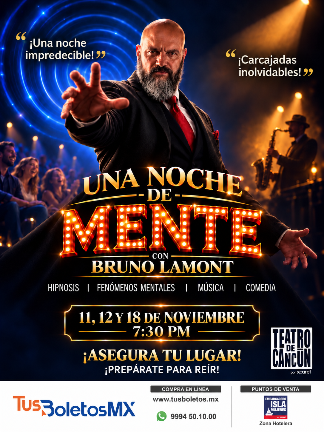 Una Noche De-Mente con Bruno Lamont · 11, 12 y 18 de noviembre · 7:30 PM